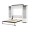 Bestar Orion 104W Queen Murphy Bed and 2 Narrow Shelving Units with Drawers (105W), White & Walnut Grey 116885-000017 - alternate 3